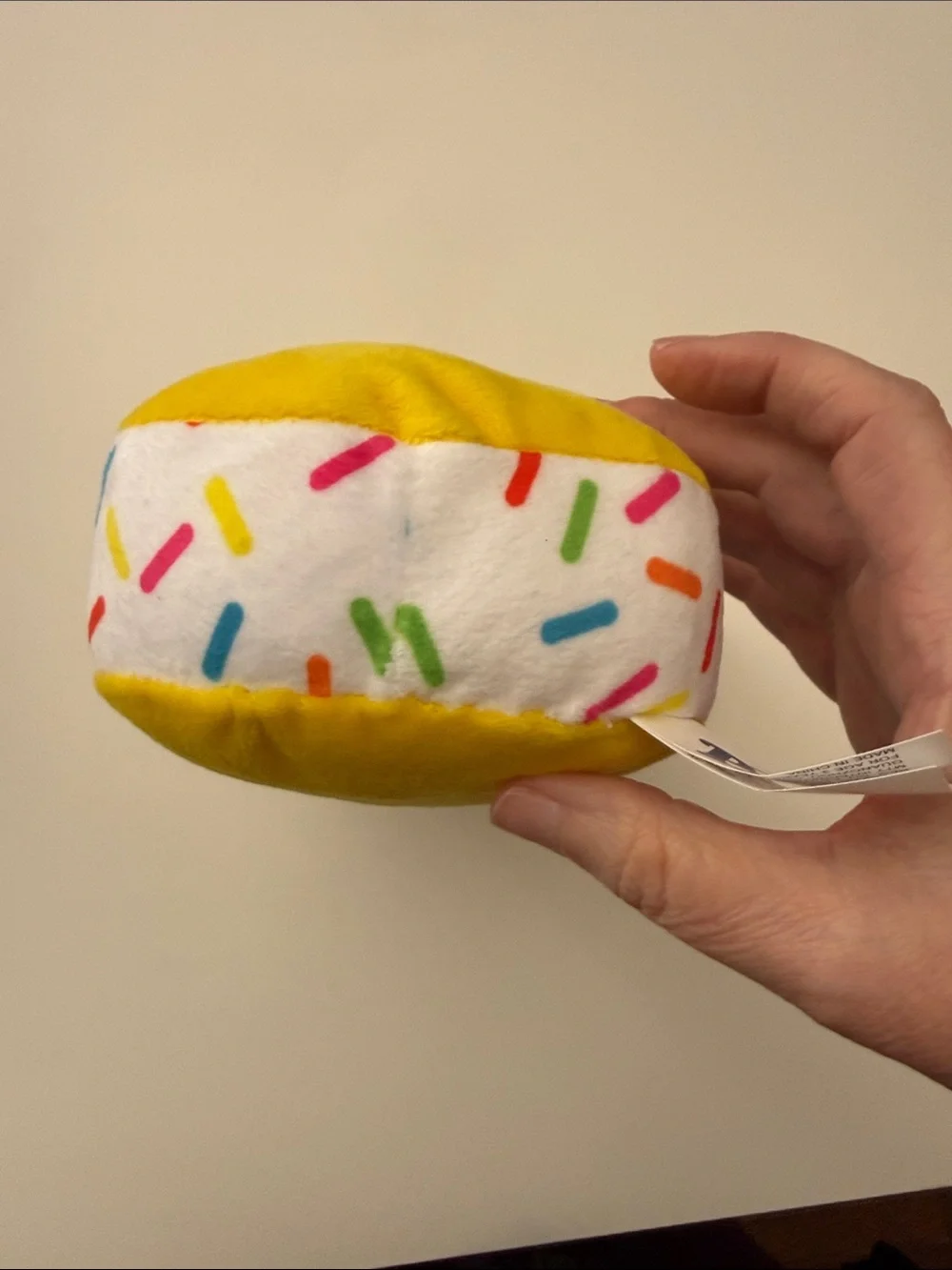 Peeps 8 Inch Yellow with Confetti Pattern on Sides/Top/Bottom Bunny Plushie